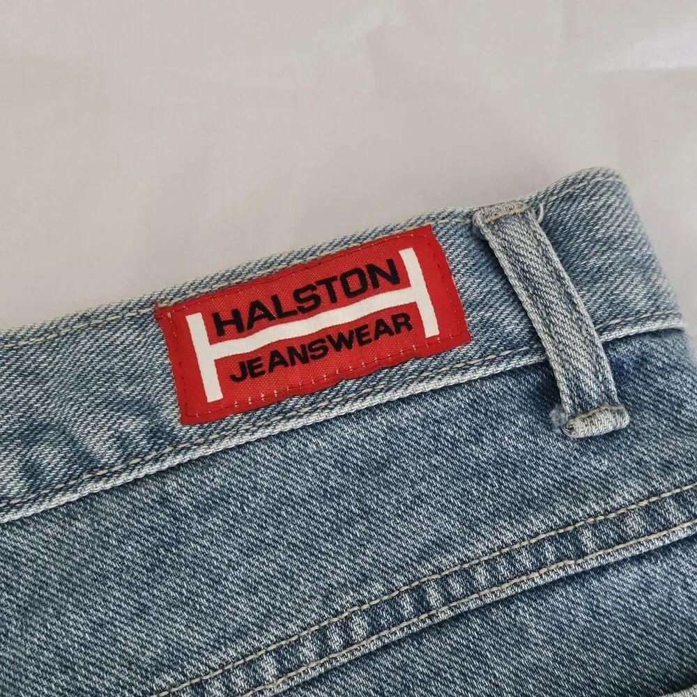 Halston Jeanswear Vintage High Waisted Denim Shorts Medium Wash Blue 90s... - Picture 7 of 8